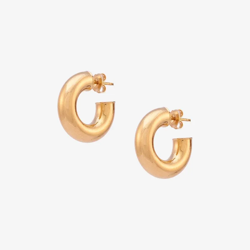 Argola Ouro Amarelo 6 mm