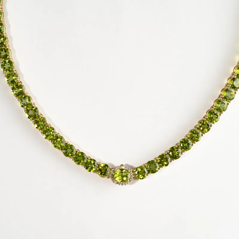 Colar Riviera Ouro Amarelo e Peridoto 73,18 quilates