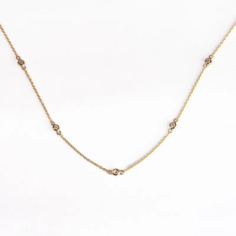 Colar Tiffany com 10 Brilhantes 4 pontos 8x8 0,48 quilate, foto 2