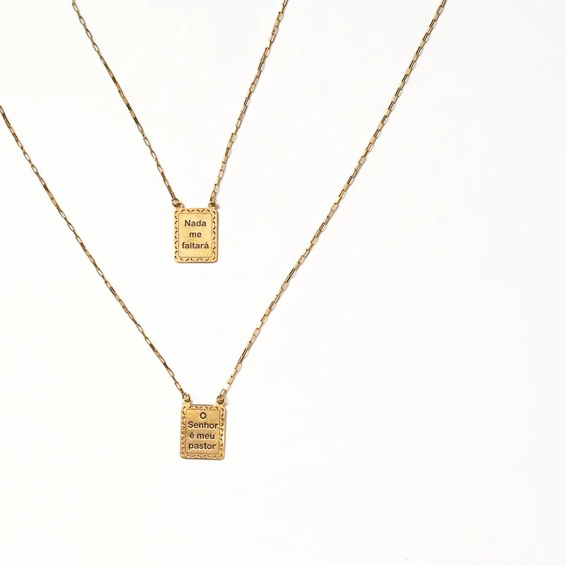 Escapulário Ouro Amarelo Frase Bíblica