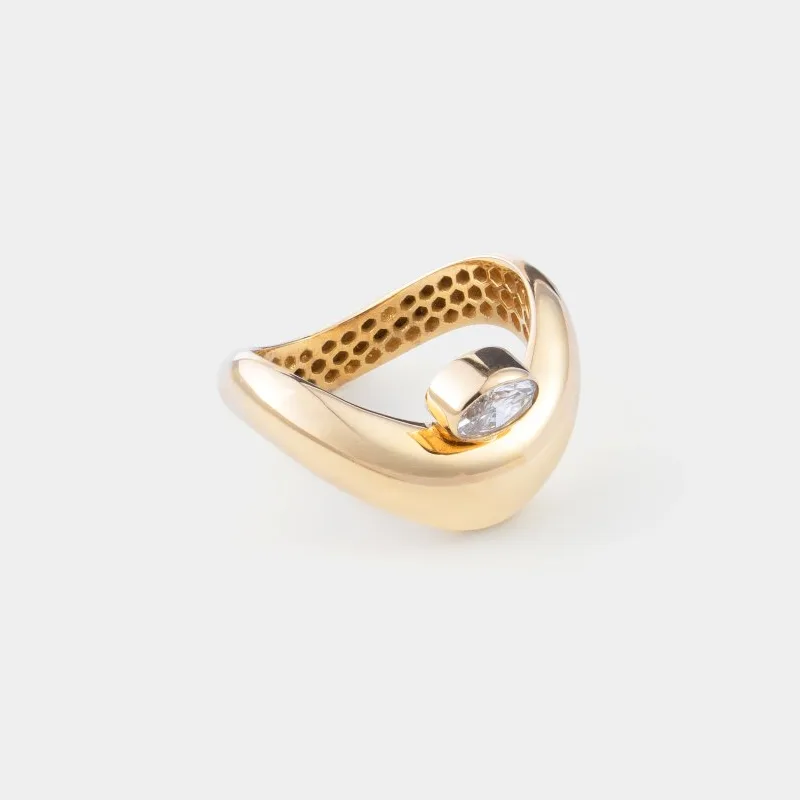 Anel Curvado com Diamante Oval de 0,50 quilate, foto 2