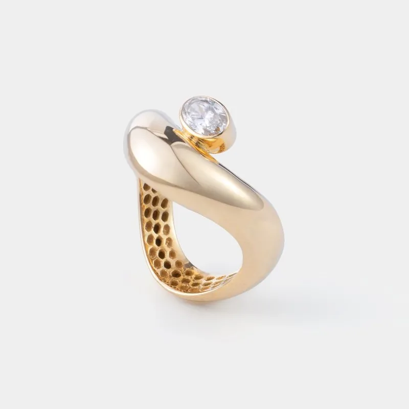 Anel Curvado com Diamante Oval de 0,50 quilate, foto 3